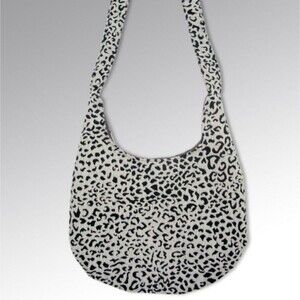 Melenart Crossbody Bag White Black Handmade Leopard Print Chic Cute